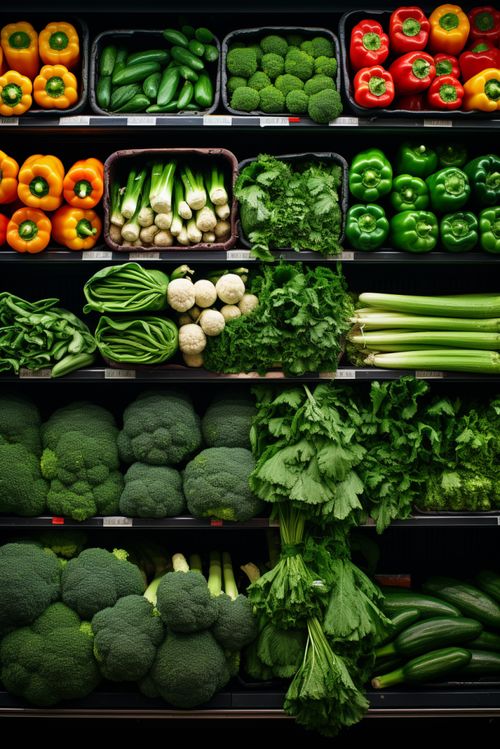 探索超市新鮮蔬菜貨架的攝影魅力